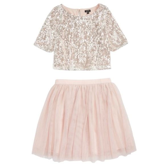ZUNIE Sequin Top and Tulle Skirt Set Girls Size 8 - Picture 1 of 8